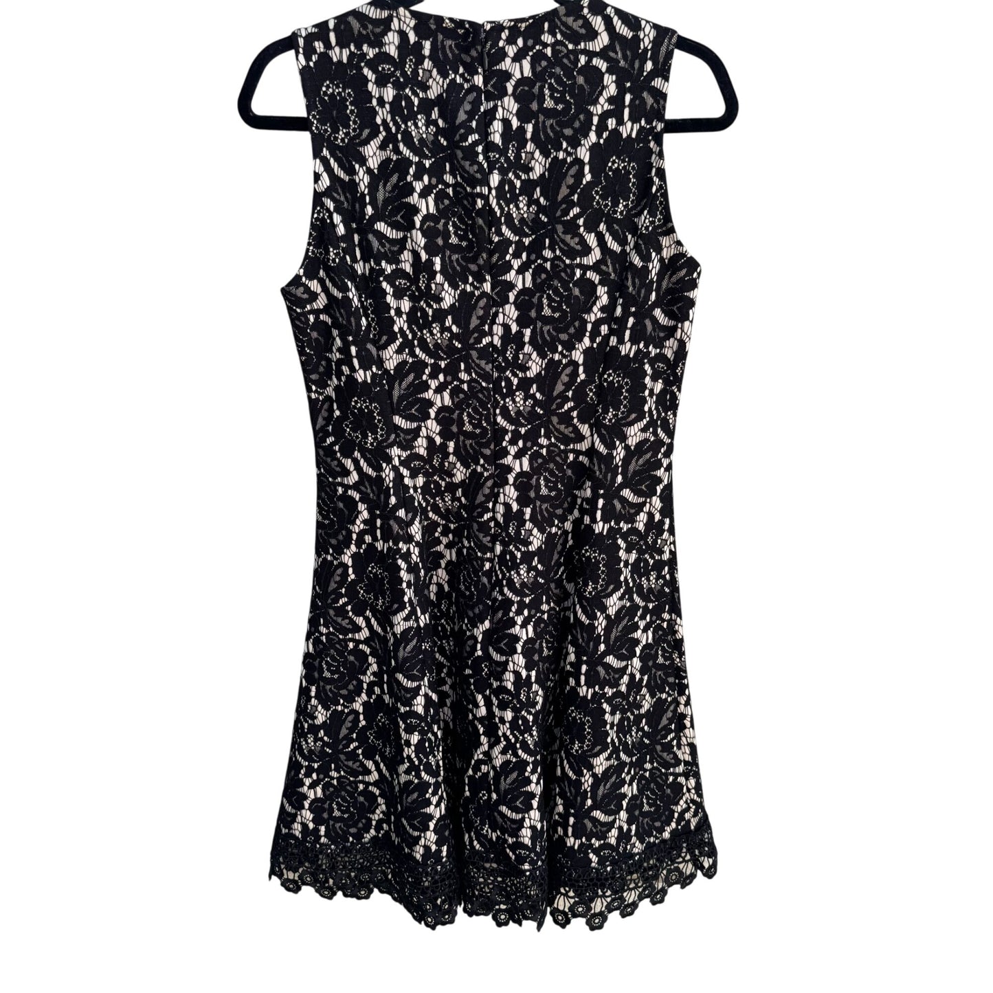Donna Ricco New York Womens Black Lace Crochet Sleeveless Floral Party Dress 6