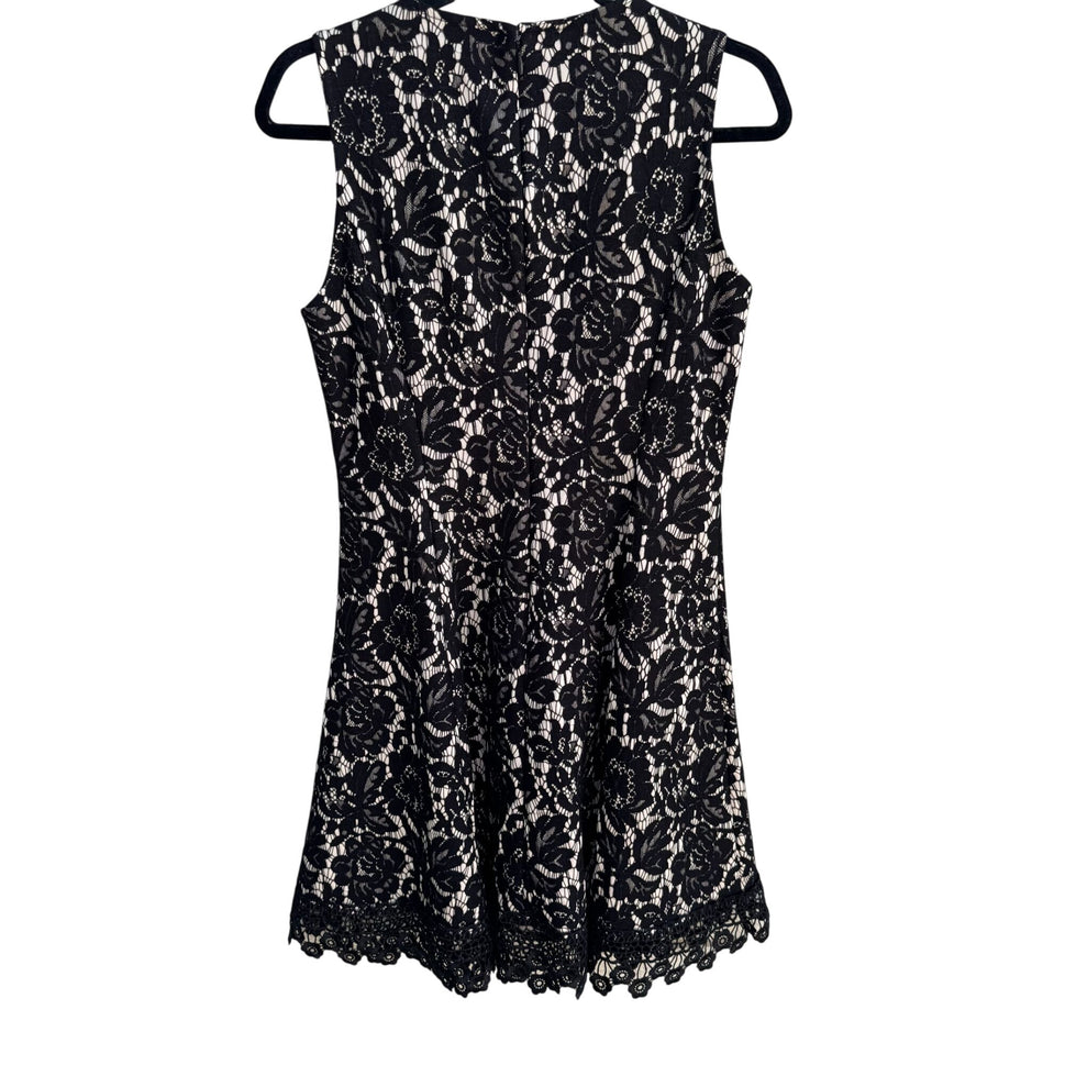 Donna Ricco New York Womens Black Lace Crochet Sleeveless Floral Party Dress 6