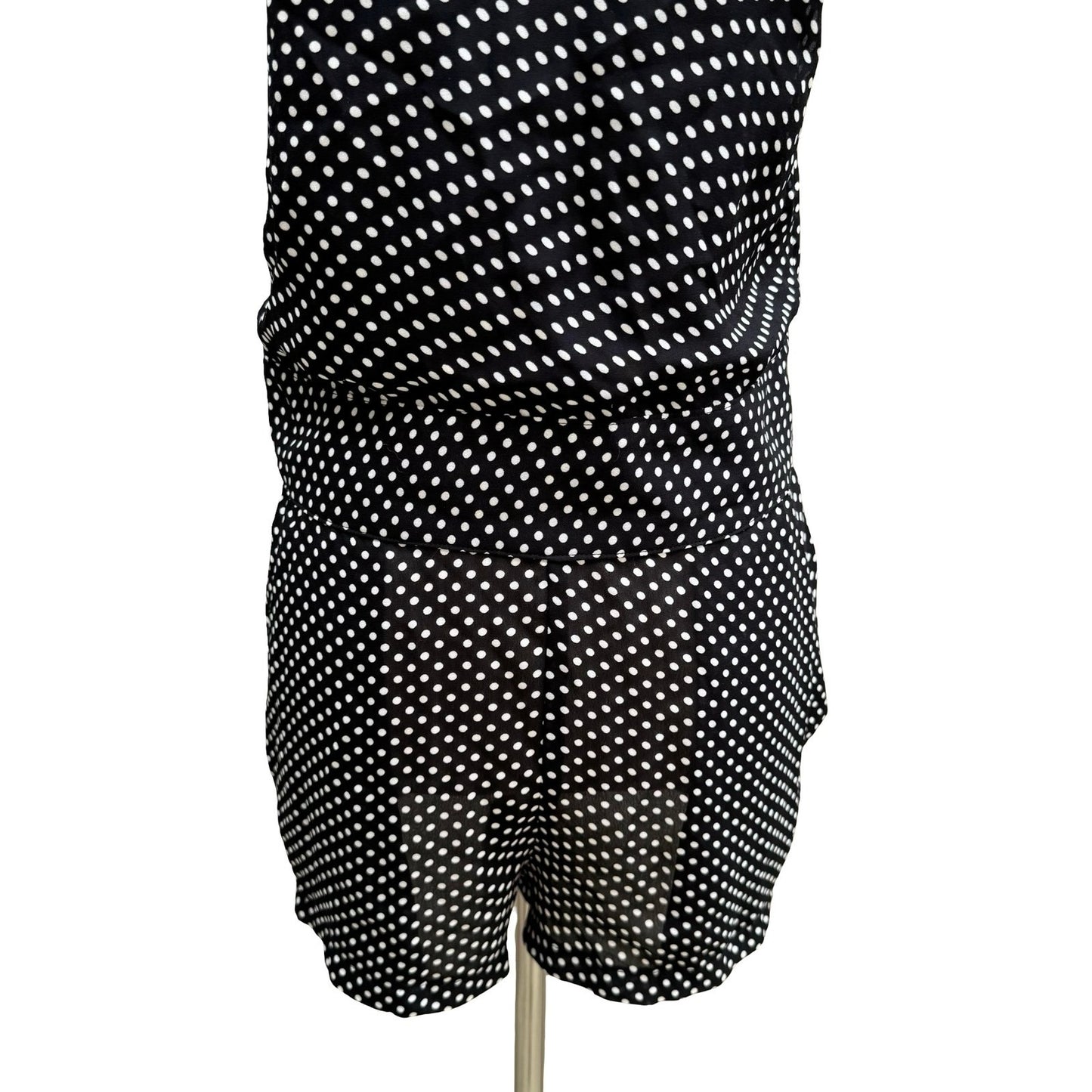 Lucy Paris Rockabilly Pinup Polka Dot Halter Open Back Shorts Romper Summer S