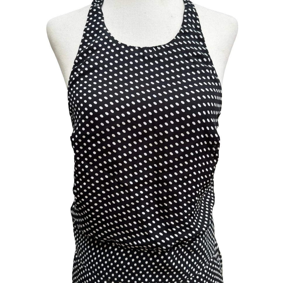 Lucy Paris Rockabilly Pinup Polka Dot Halter Open Back Shorts Romper Summer S