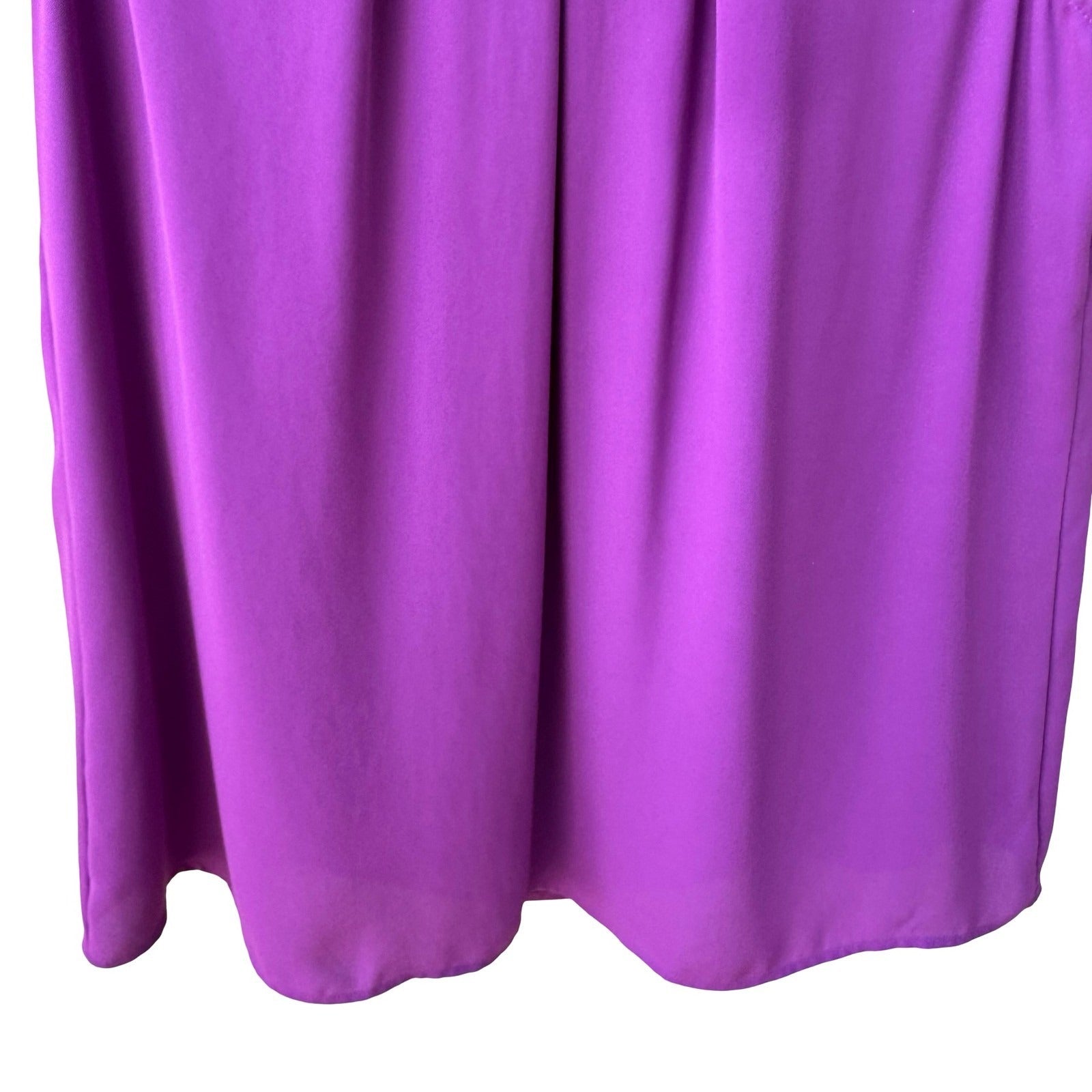 Minimalist Flowy Professional Jewel Purple Pleated Sleeveless Crepe Shell Blouse