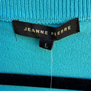 Switch Jeanne Pierre Coastal Preppy Layering Puff Shoulder Cardigan Sweater Blue L NEW 2 image