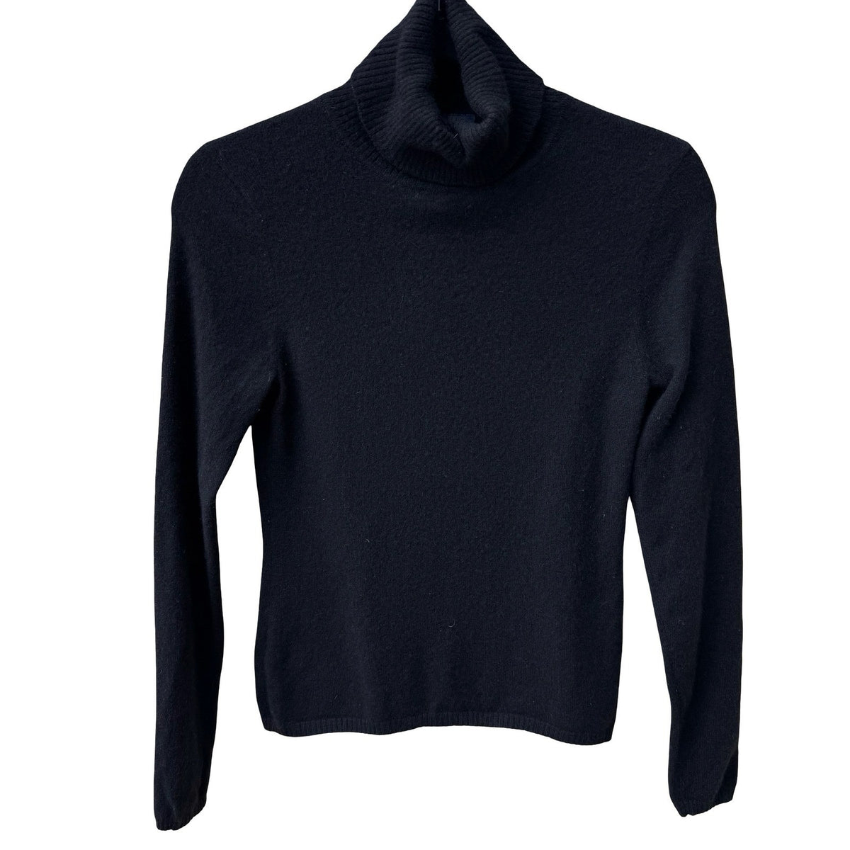 Ann Taylor Cashmere Minimalist Quiet Luxury Sustainable Turtleneck Sweater Black
