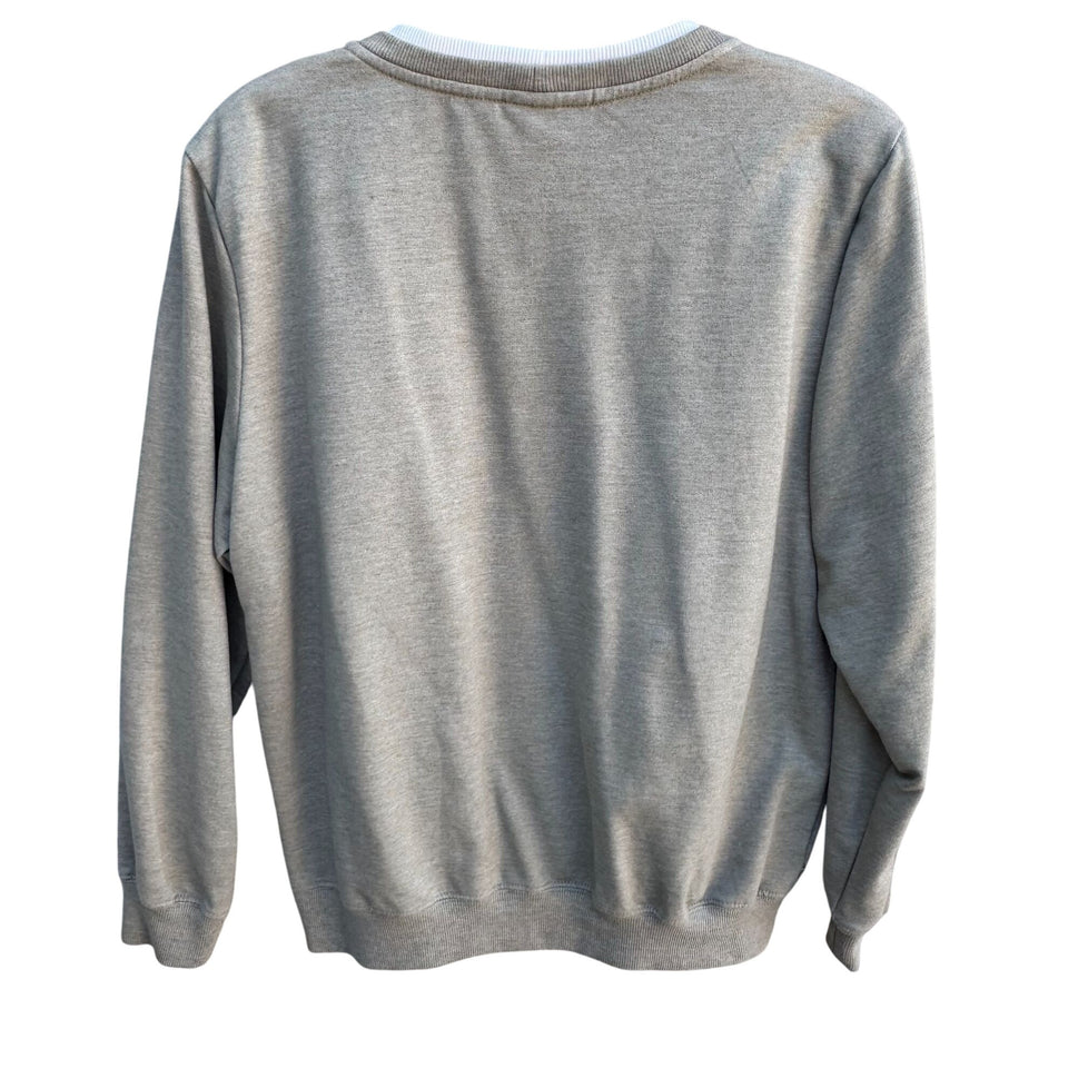 Alfred Dunner Womens Quilted Sweatshirt M Green Floral Embellished Pullover