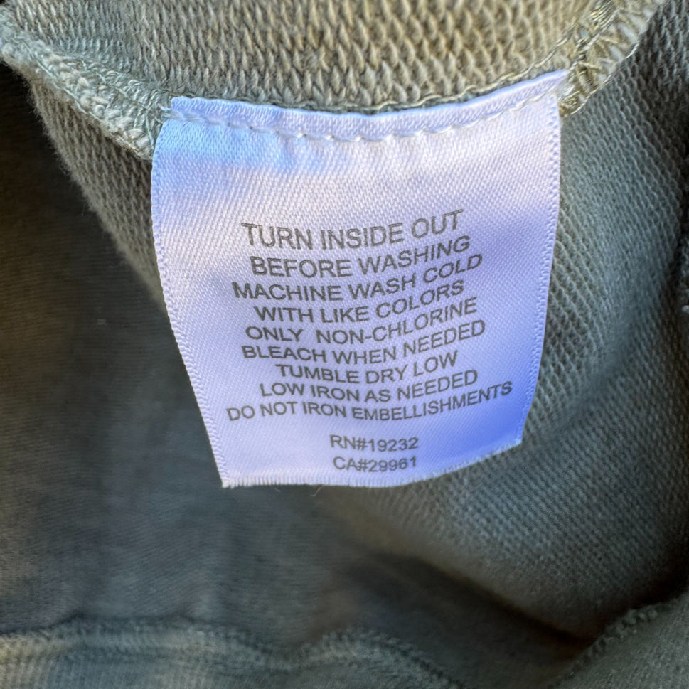 Alfred Dunner Womens Quilted Sweatshirt M Green Floral Embellished Pullover