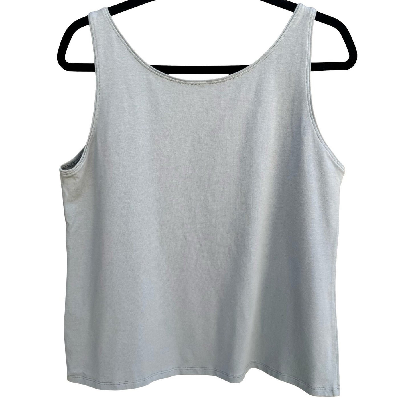 Eileen Fisher Womens Organic Cotton Scoop Neck Tank Top Blue Grey U0461M Size L