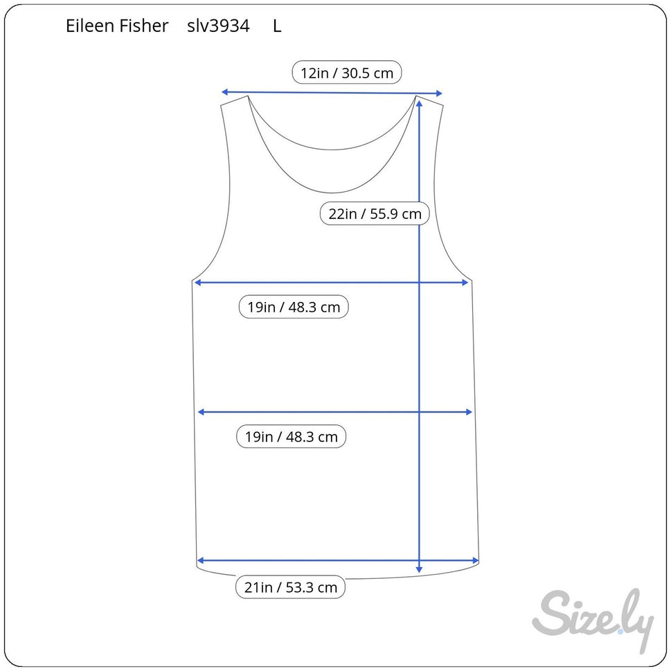 Eileen Fisher Womens Organic Cotton Scoop Neck Tank Top Blue Grey U0461M Size L