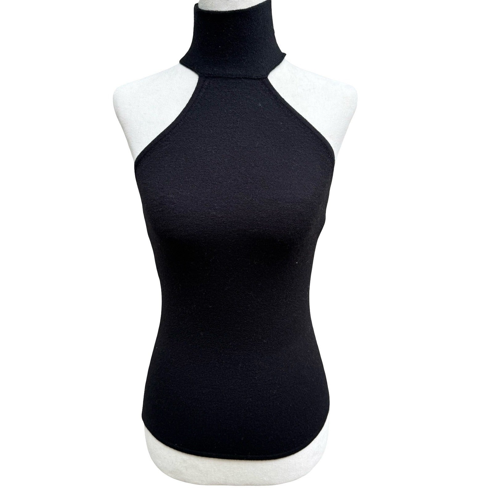 Guess Collection Vintage Wool Blend Halter Turtleneck Sweater Tank Top Womens S