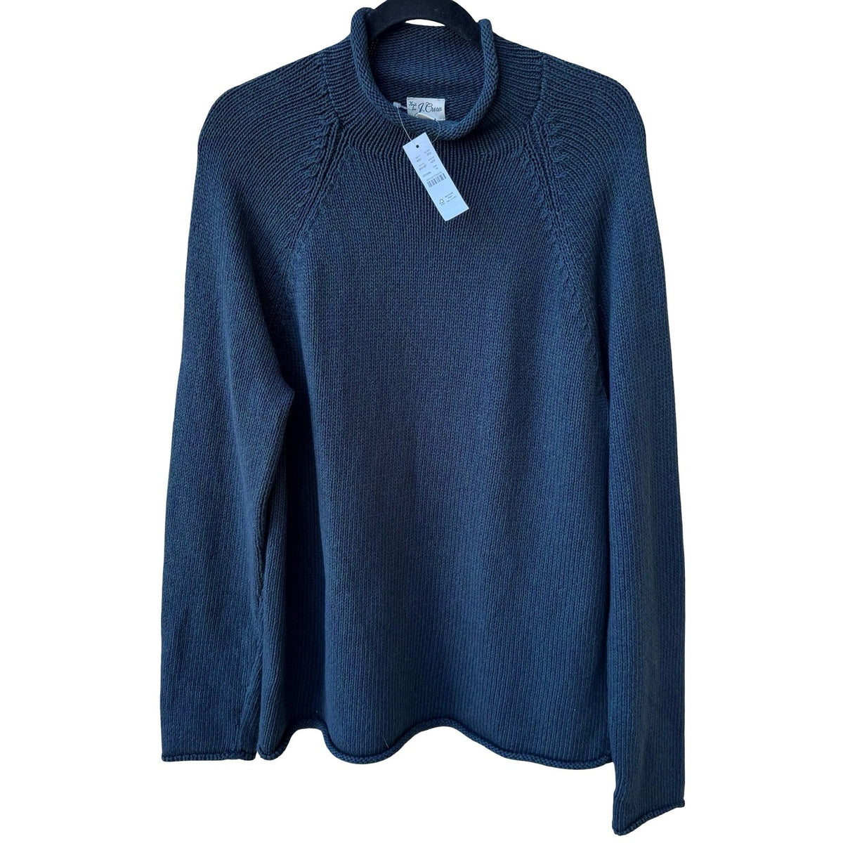 J.Crew Preppy Coastal Nautical Marled Cotton Rollneck Raglan Sweater Mens M NWT