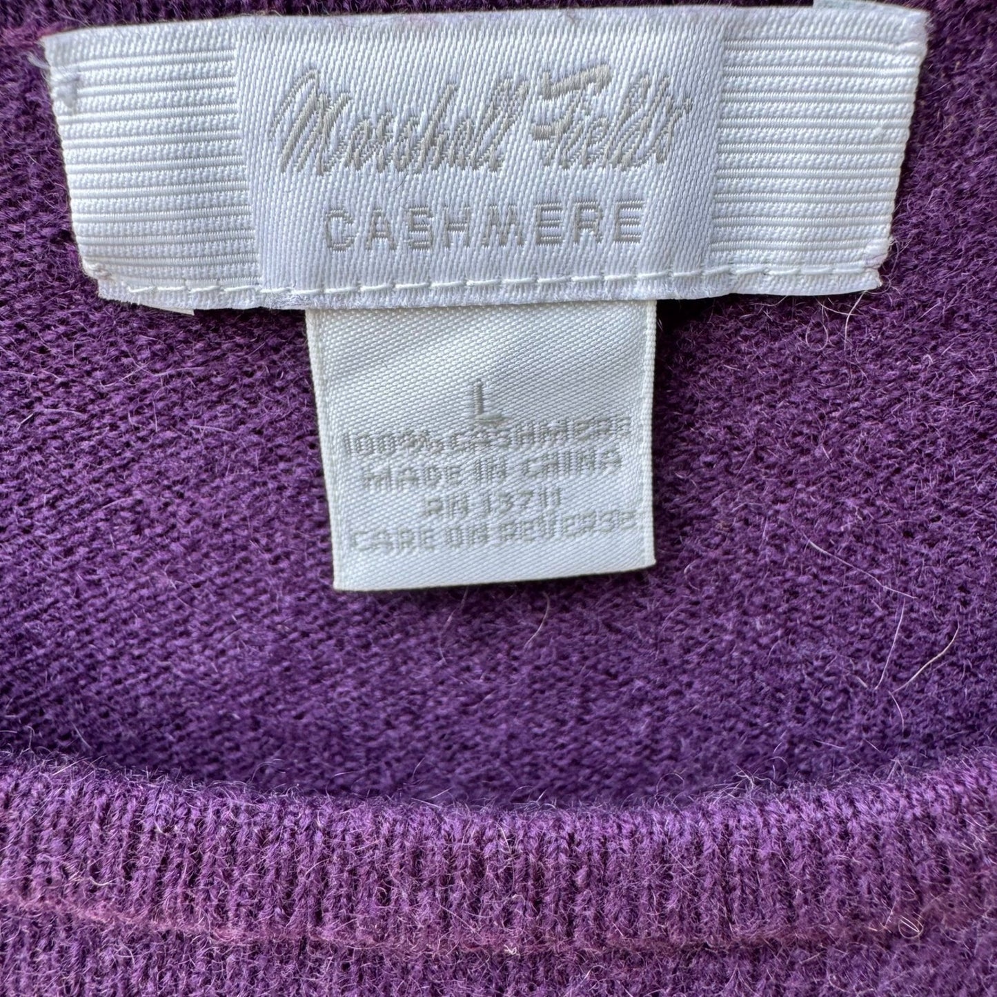 Marshall Fields Vintage Cashmere Quiet Luxury Preppy Minimalist Sweater Purple L