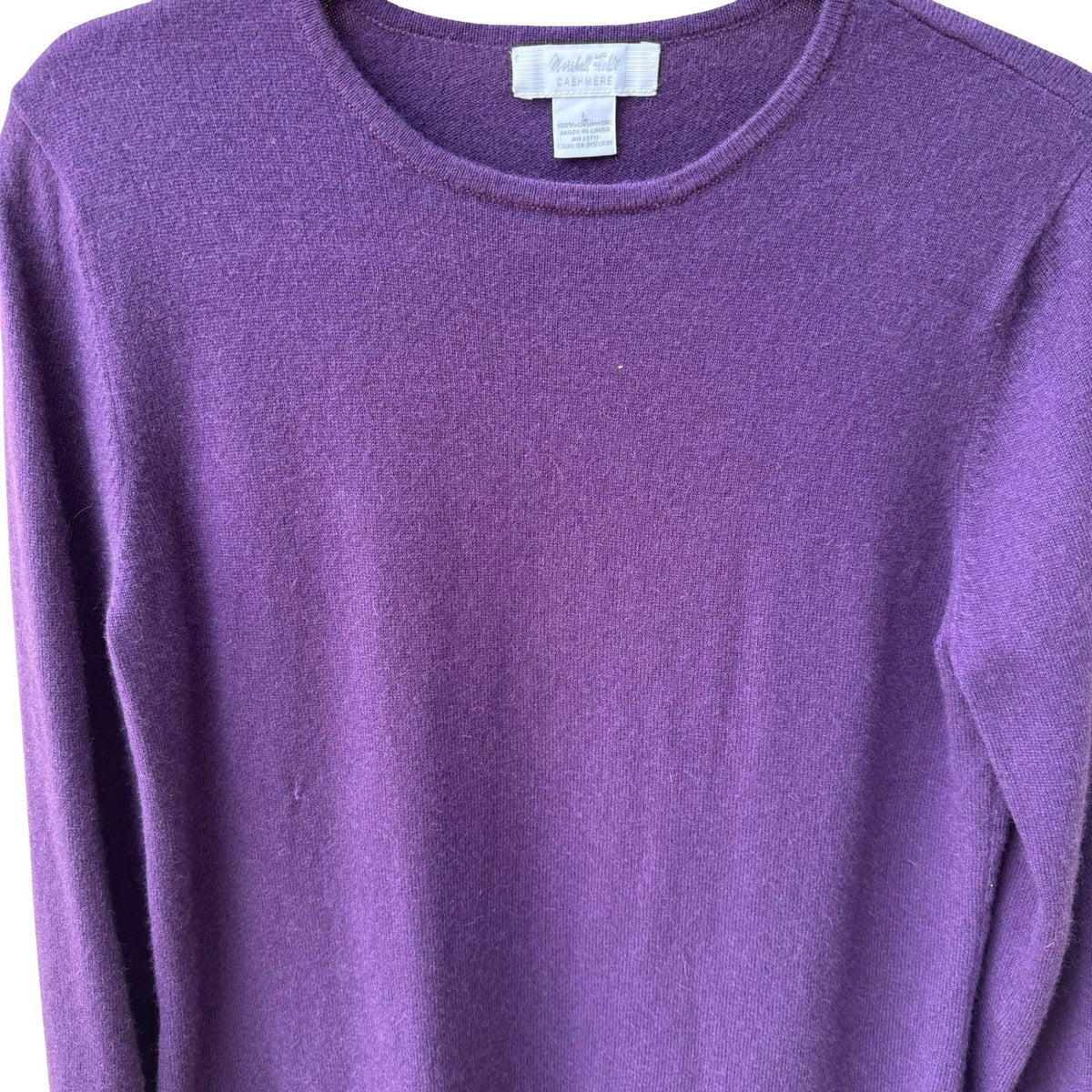 Marshall Fields Vintage Cashmere Quiet Luxury Preppy Minimalist Sweater Purple L