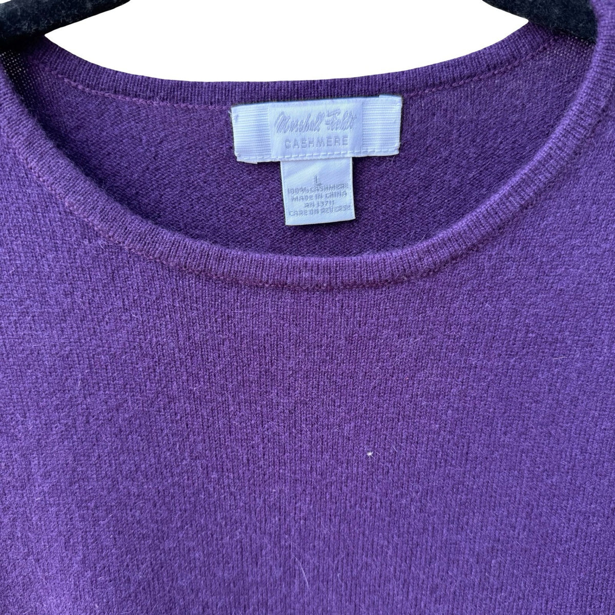 Marshall Fields Vintage Cashmere Quiet Luxury Preppy Minimalist Sweater Purple L