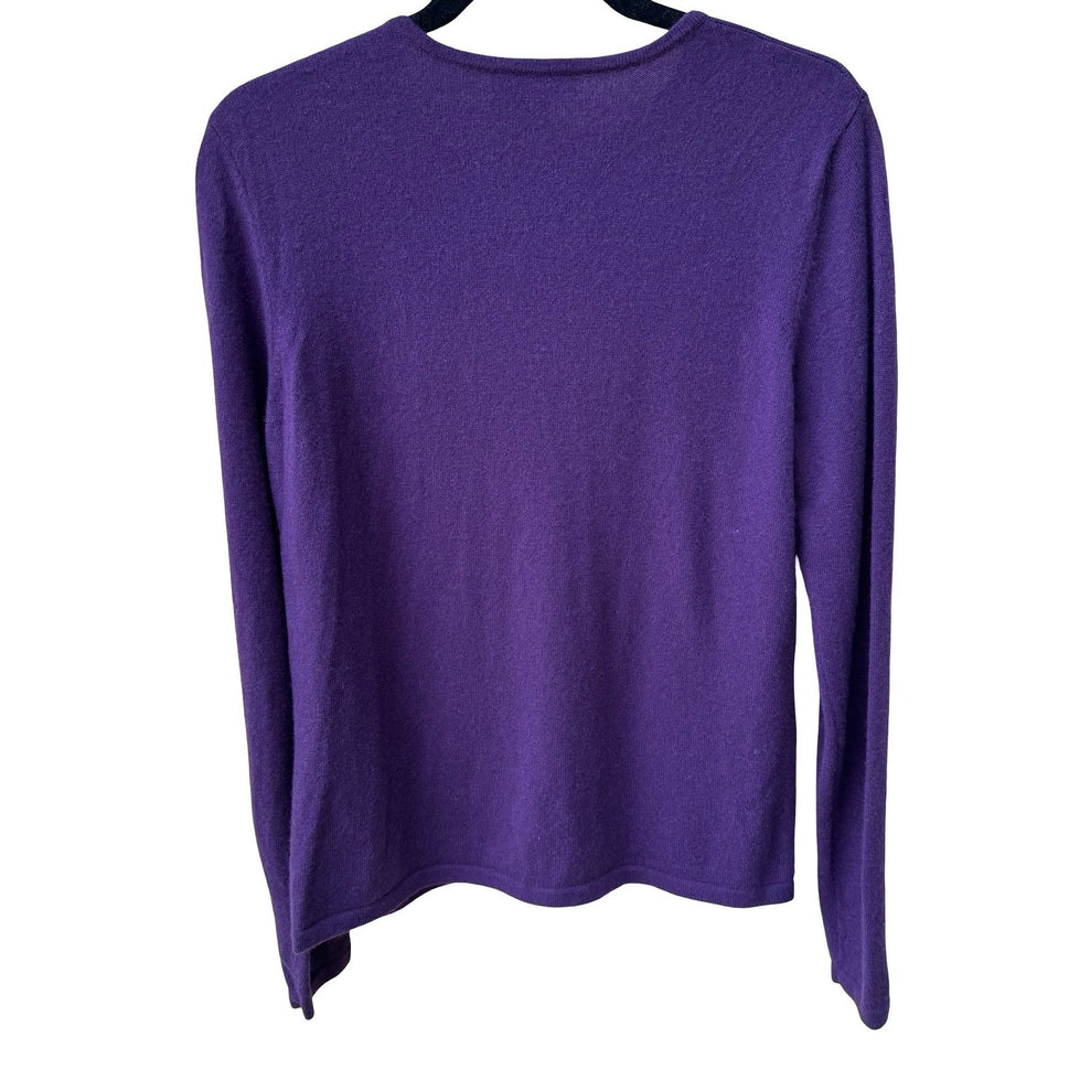 Marshall Fields Vintage Cashmere Quiet Luxury Preppy Minimalist Sweater Purple L