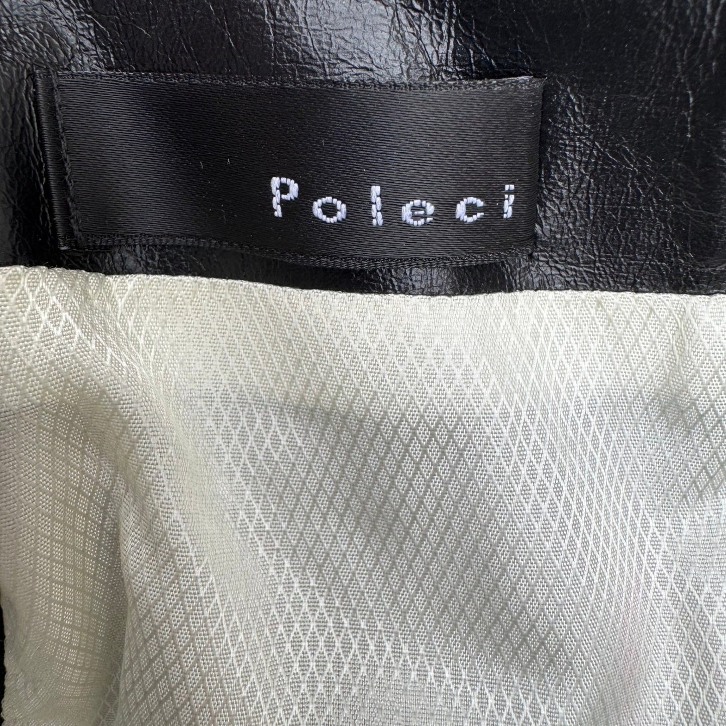 Poleci Vintage Y2K Edgy Biker Avant Garde Goth Leather Pencil Skirt Perforated
