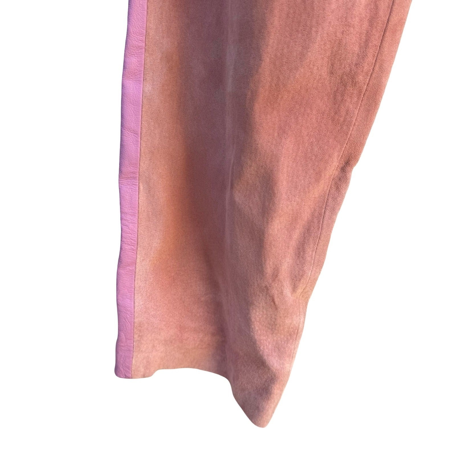 Terry Lewis Classic Luxuries Pink Suede Leather Pants Petite 6P High Rise Retro