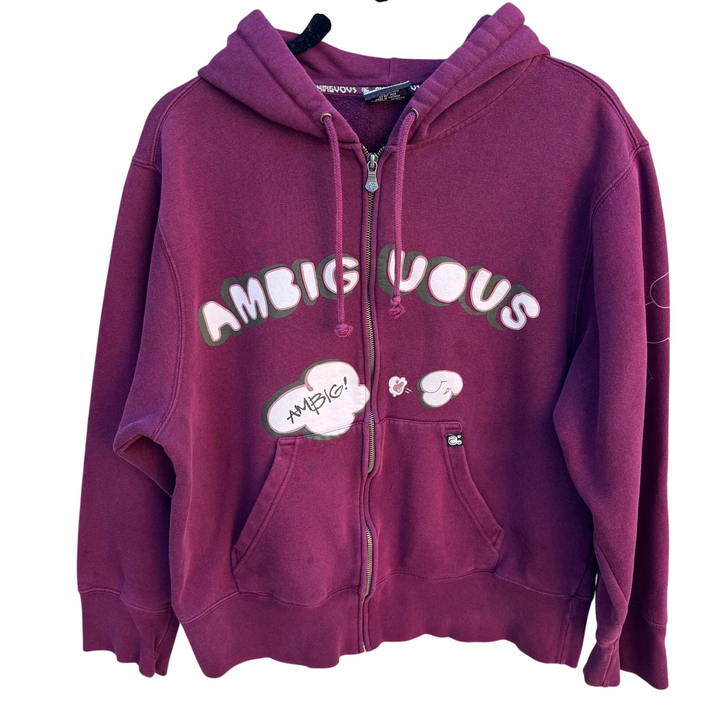 BBC Billionaire Boys Club Ambiguous OG Logo Maroon Graphic Full-Zip Hoodie Mens L