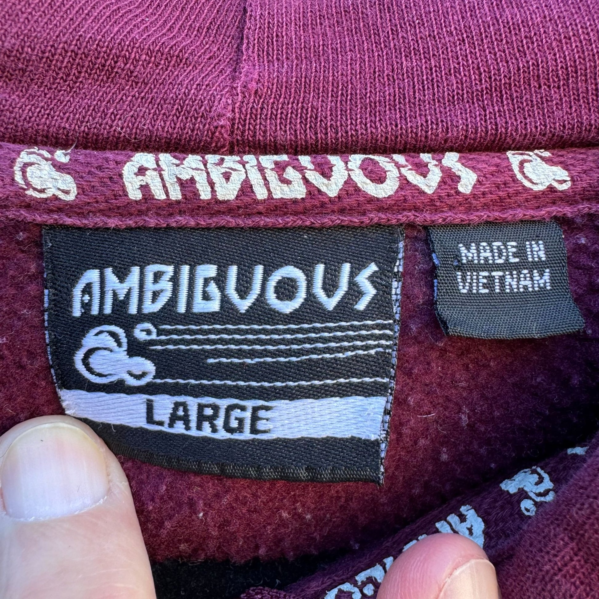 BBC Billionaire Boys Club Ambiguous OG Logo Maroon Graphic Full-Zip Hoodie Mens L