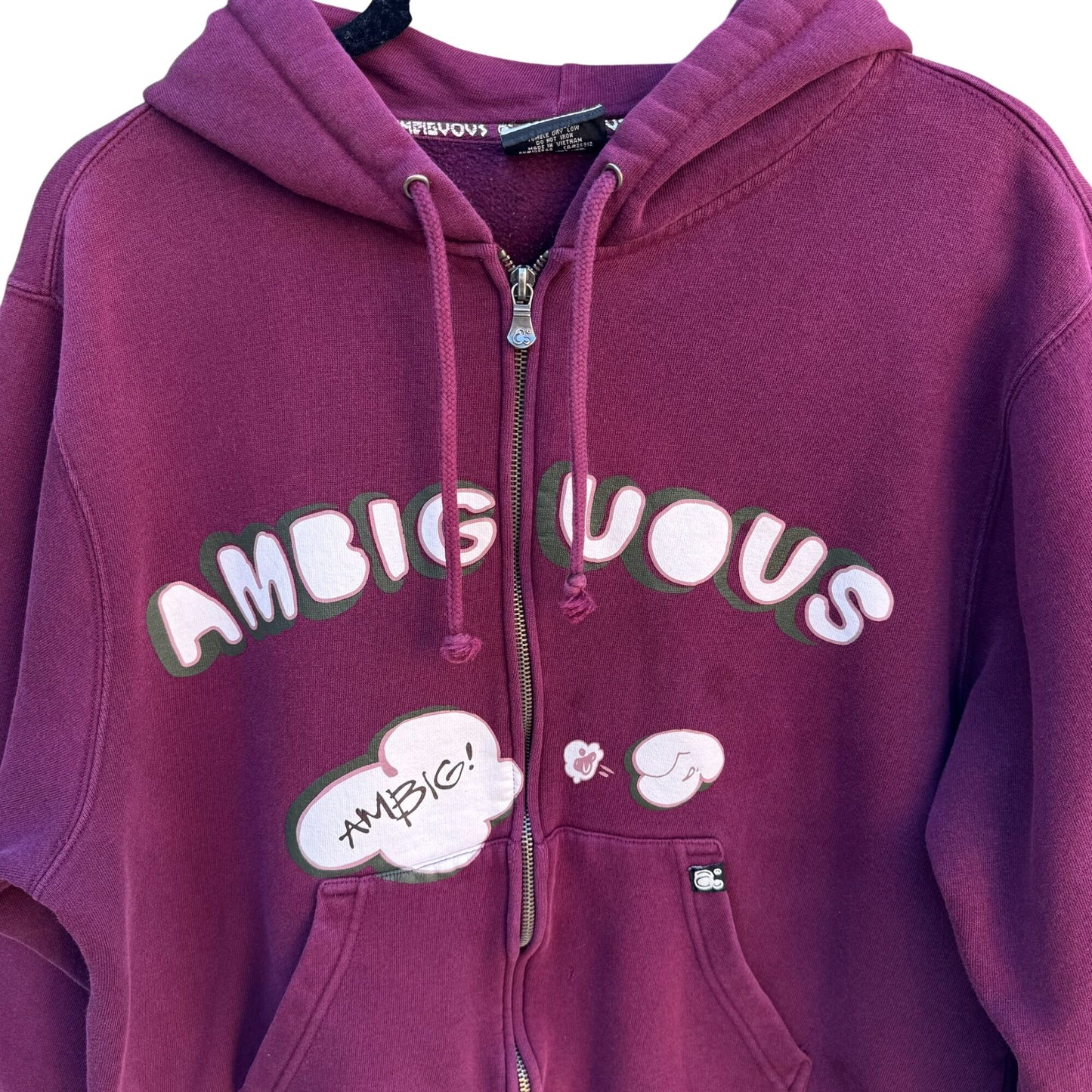 BBC Billionaire Boys Club Ambiguous OG Logo Maroon Graphic Full-Zip Hoodie Mens L