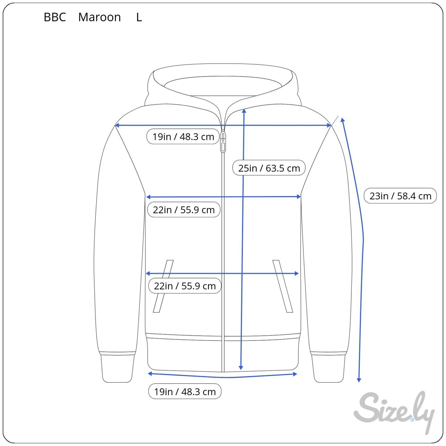 BBC Billionaire Boys Club Ambiguous OG Logo Maroon Graphic Full-Zip Hoodie Mens L