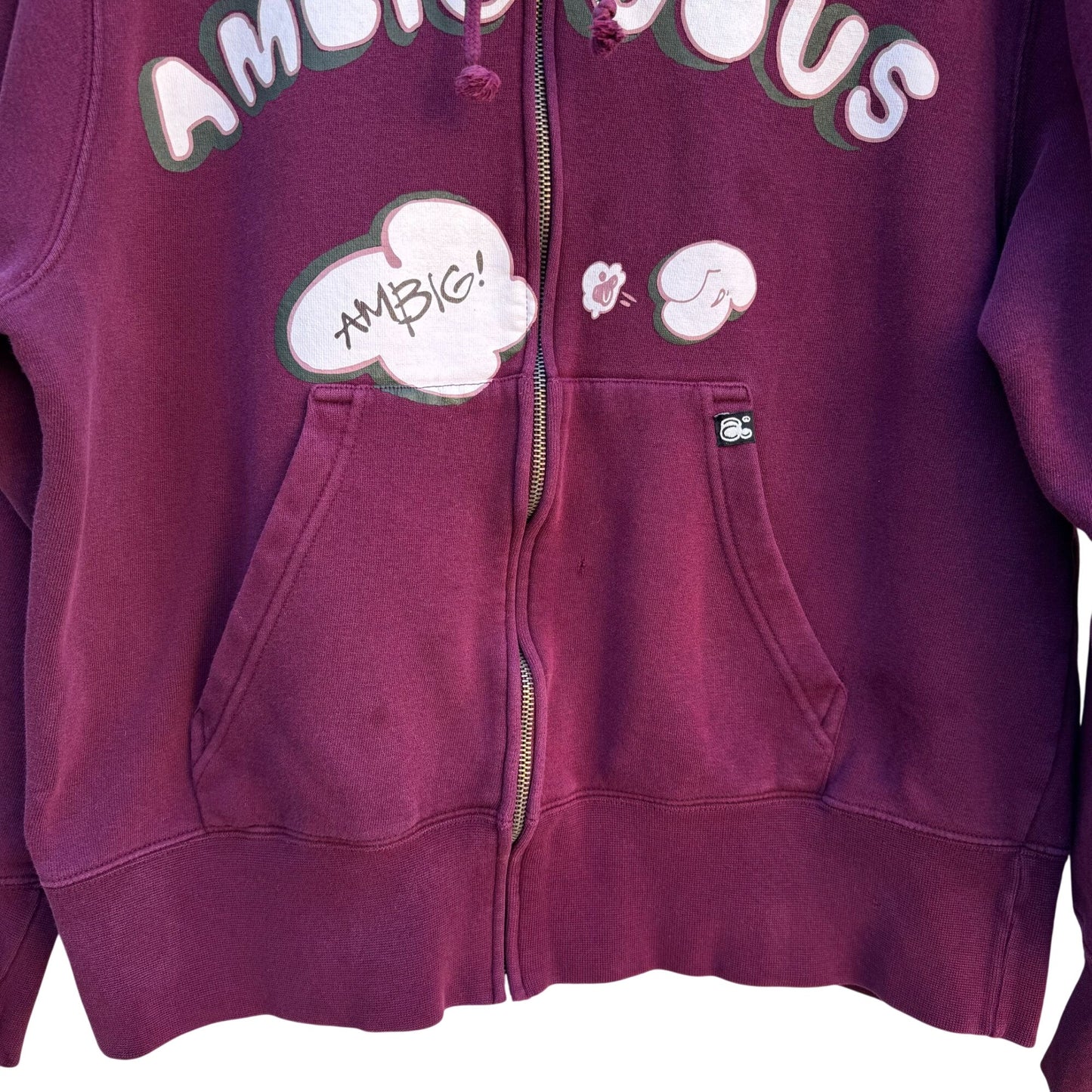 BBC Billionaire Boys Club Ambiguous OG Logo Maroon Graphic Full-Zip Hoodie Mens L