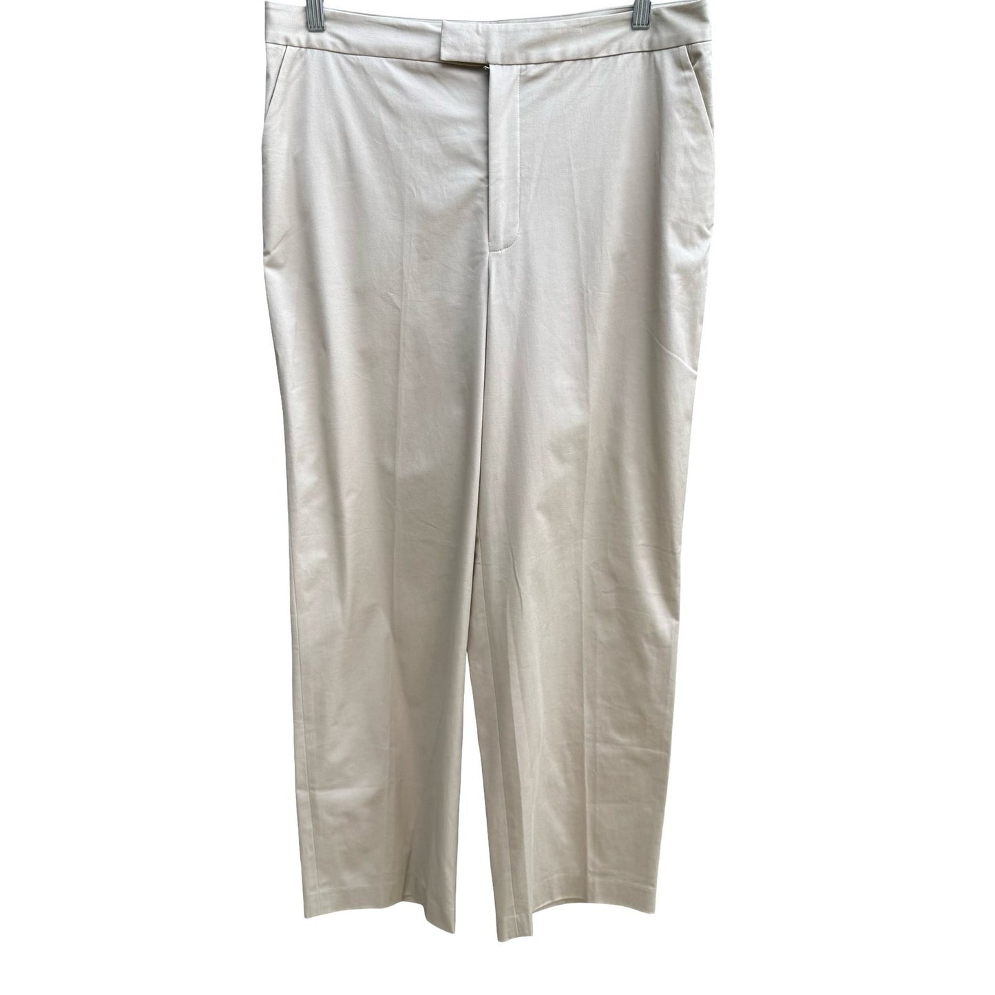 Bloomingdales Coastal Minimalist Quiet Luxury Tailored Pants Tan Womens 14 NEW