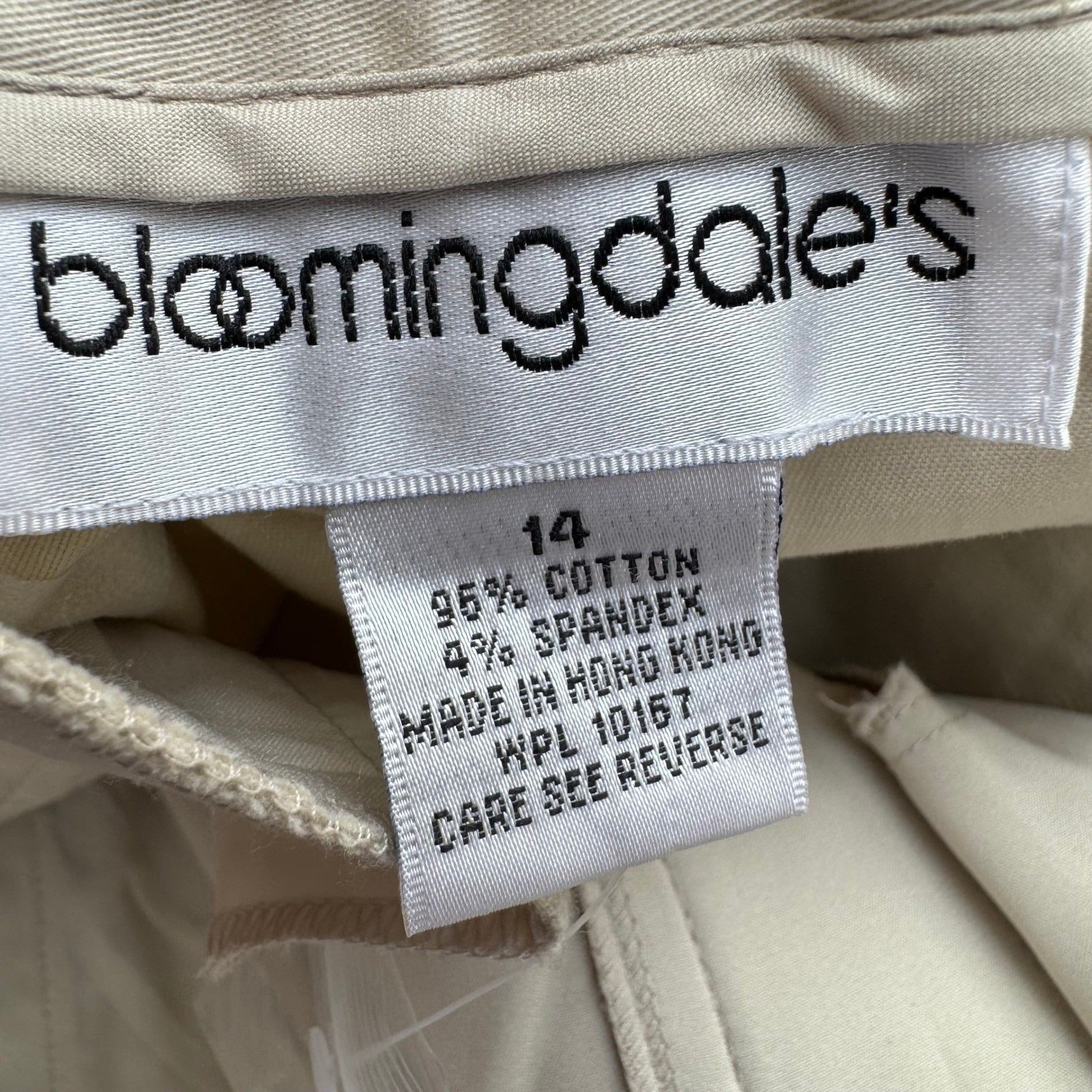 Bloomingdales Coastal Minimalist Quiet Luxury Tailored Pants Tan Womens 14 NEW