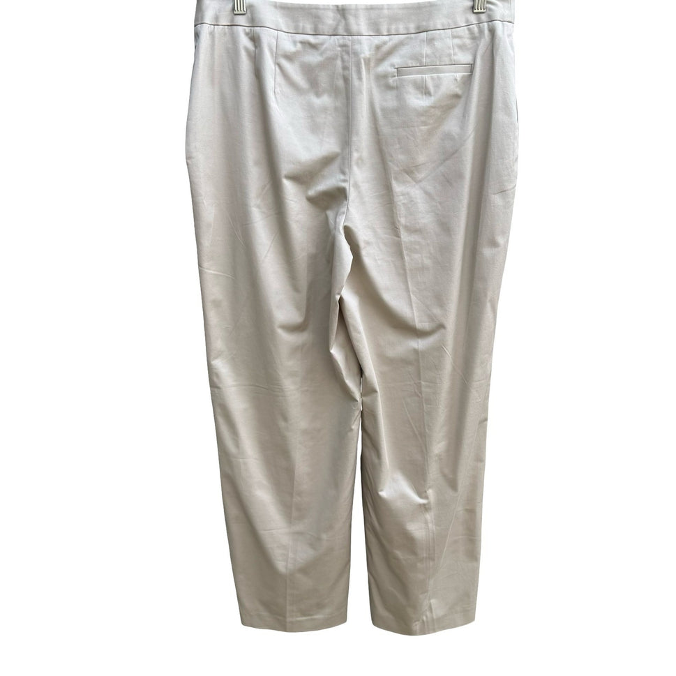 Bloomingdales Coastal Minimalist Quiet Luxury Tailored Pants Tan Womens 14 NEW