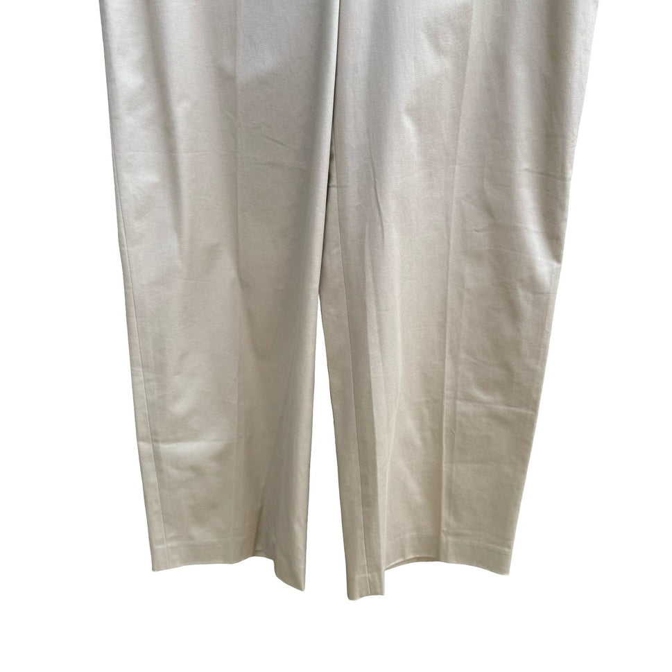 Bloomingdales Coastal Minimalist Quiet Luxury Tailored Pants Tan Womens 14 NEW