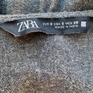 Switch Zara Minimalist Cocktail Smocked V-Neck Ruffle Hem Party Chic Mini Dress Grey S 2 image