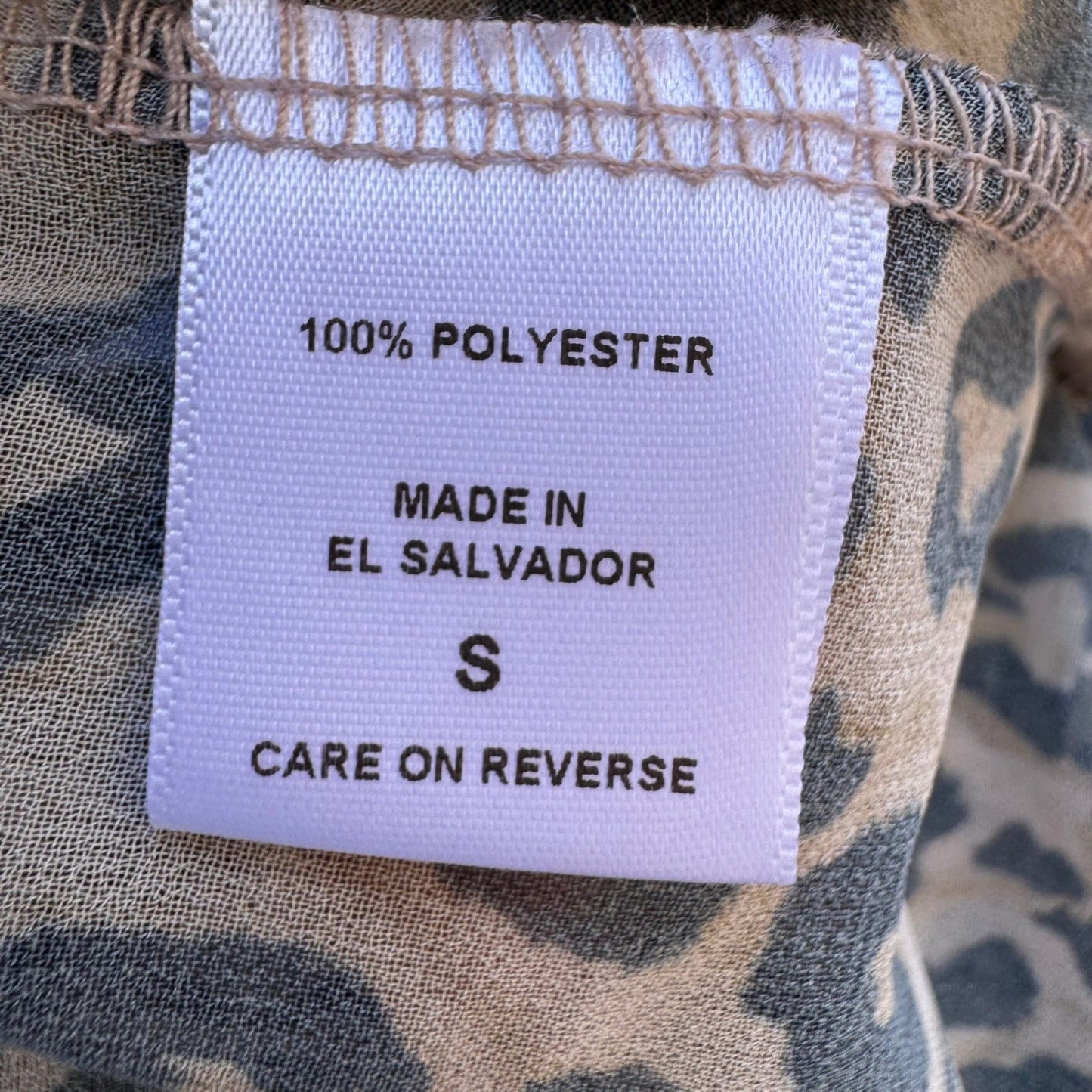 Sweet Pea NY Co Sheer Edgy Leopard Print Mob Wife Blouson Bow Blouse Brown S