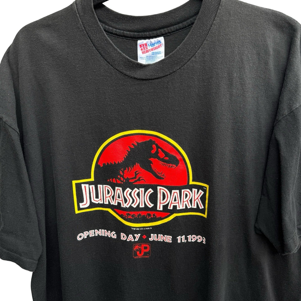 Vintage 1993 Jurassic Park Opening Day T-Shirt Hanes Heavyweight XL Movie Promo