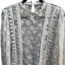 Switch Forever 21 Coquette Sheer Floral Lace Mesh Victorian Dainty Boho Bridal Blouse S 3 image