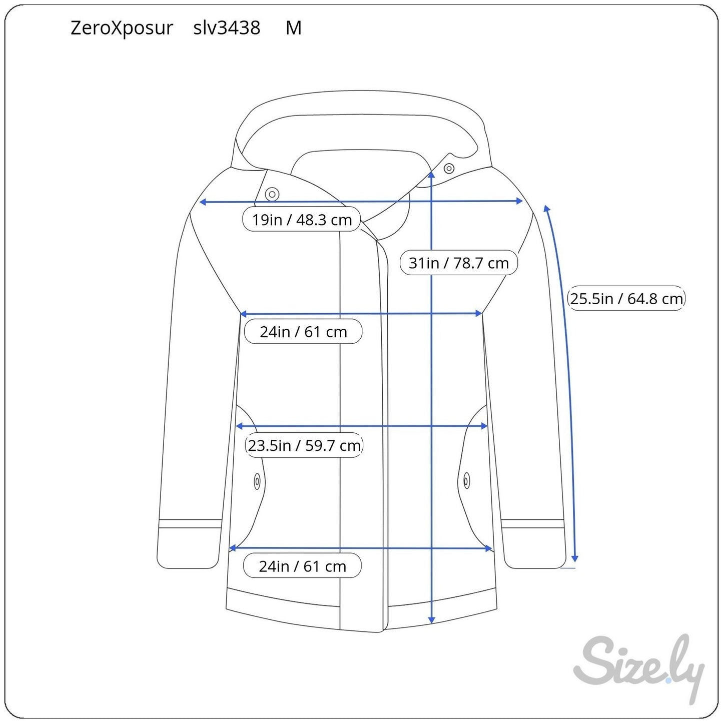 ZeroXposur Mens Hooded Winter Jacket Gray Fleece Lined Heavy Duty Coat Medium