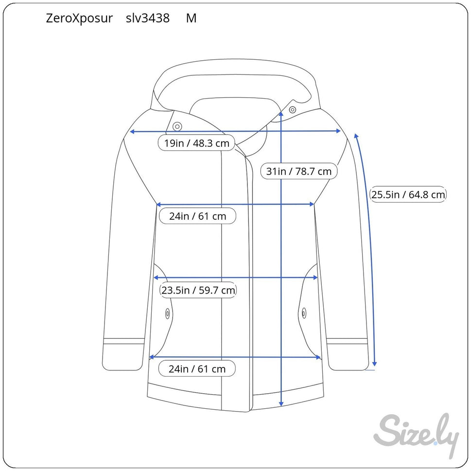 ZeroXposur Mens Hooded Winter Jacket Gray Fleece Lined Heavy Duty Coat Medium