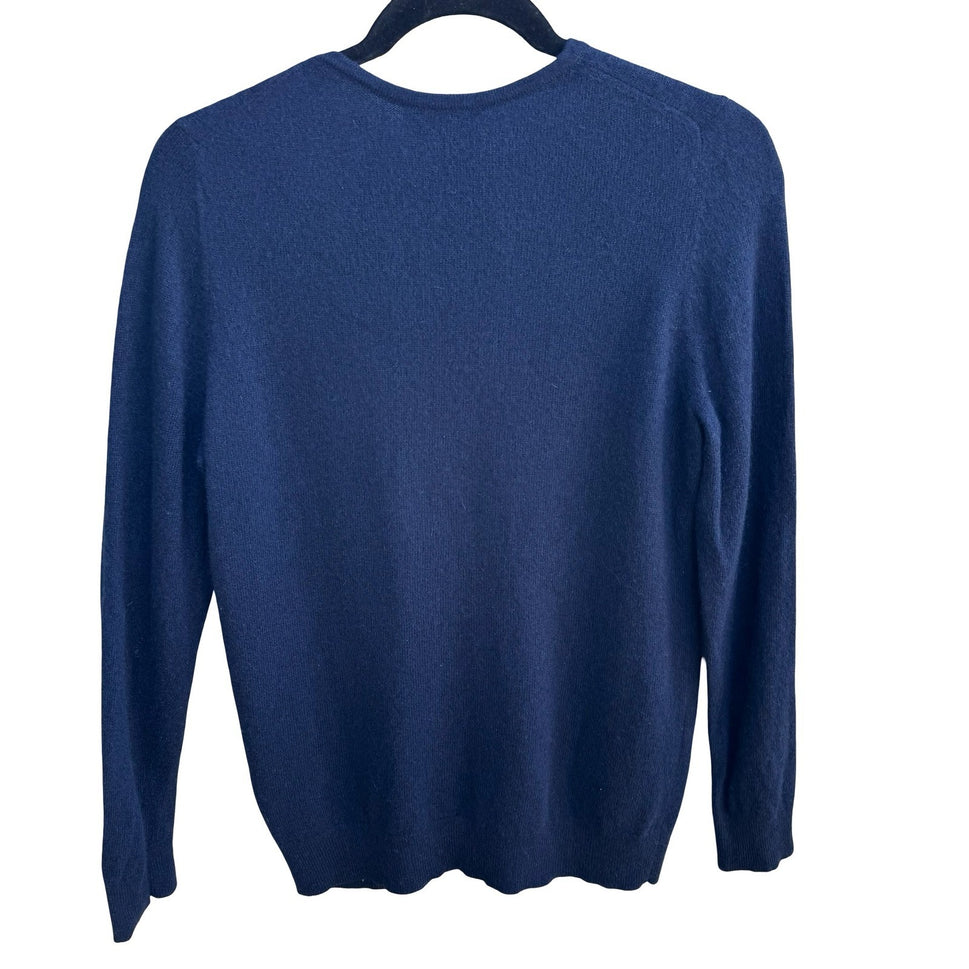 Charter Club Luxury 100% Cashmere Quiet Luxury Preppy Soft Girl Sweater Navy L