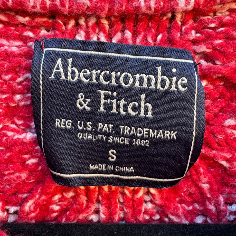 Abercrombie & Fitch Chunky Cable Knit Merino Wool Blend Fisherman Sweater Mens S