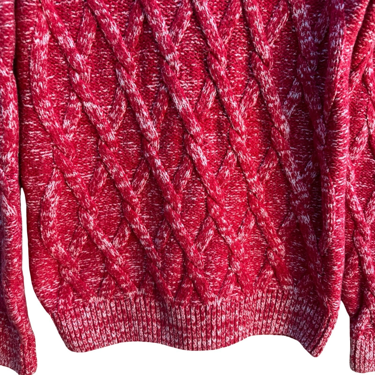 Abercrombie & Fitch Chunky Cable Knit Merino Wool Blend Fisherman Sweater Mens S