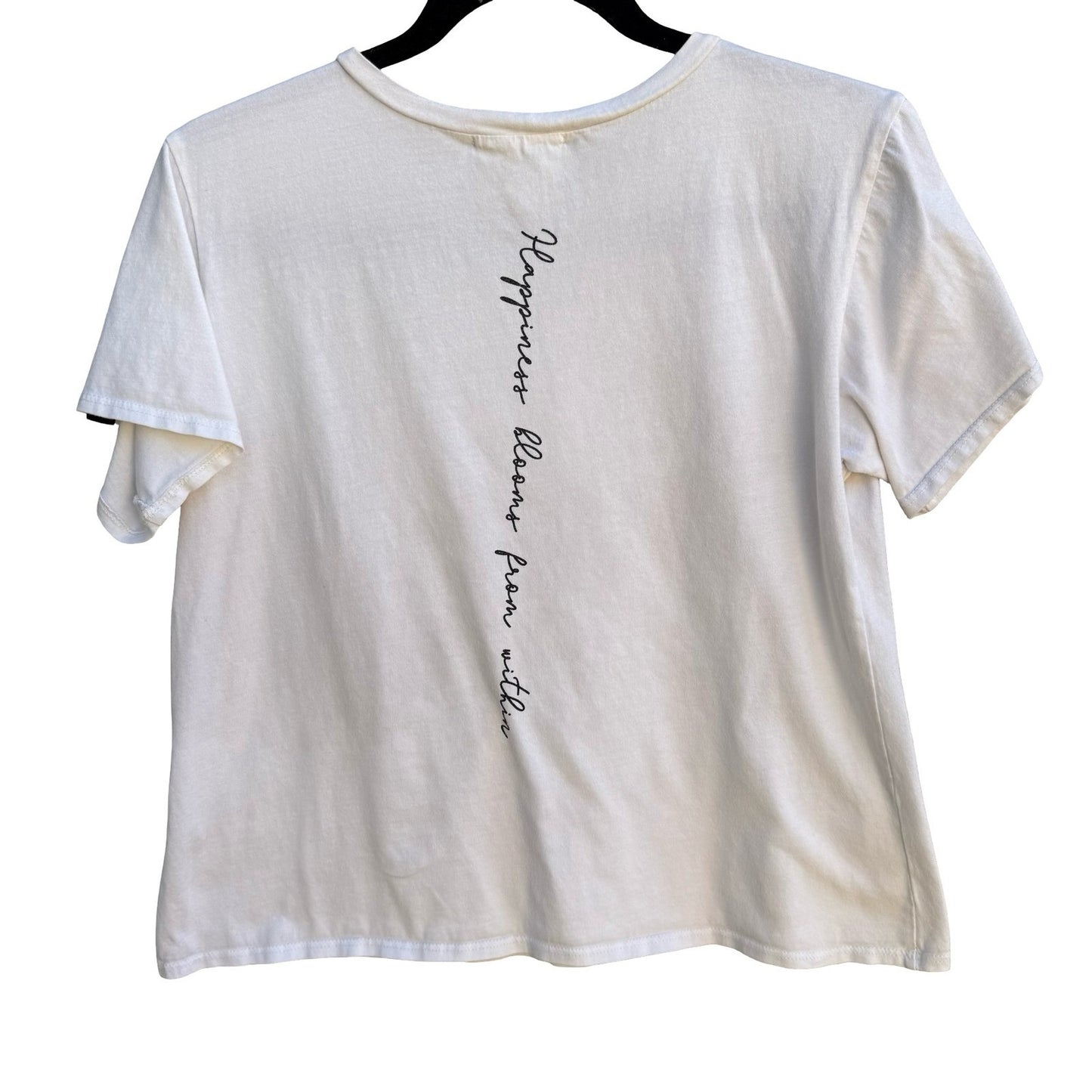 French Pastry Wildflowers Daisy Graphic Shirt Happiness Blooms Cottage White S