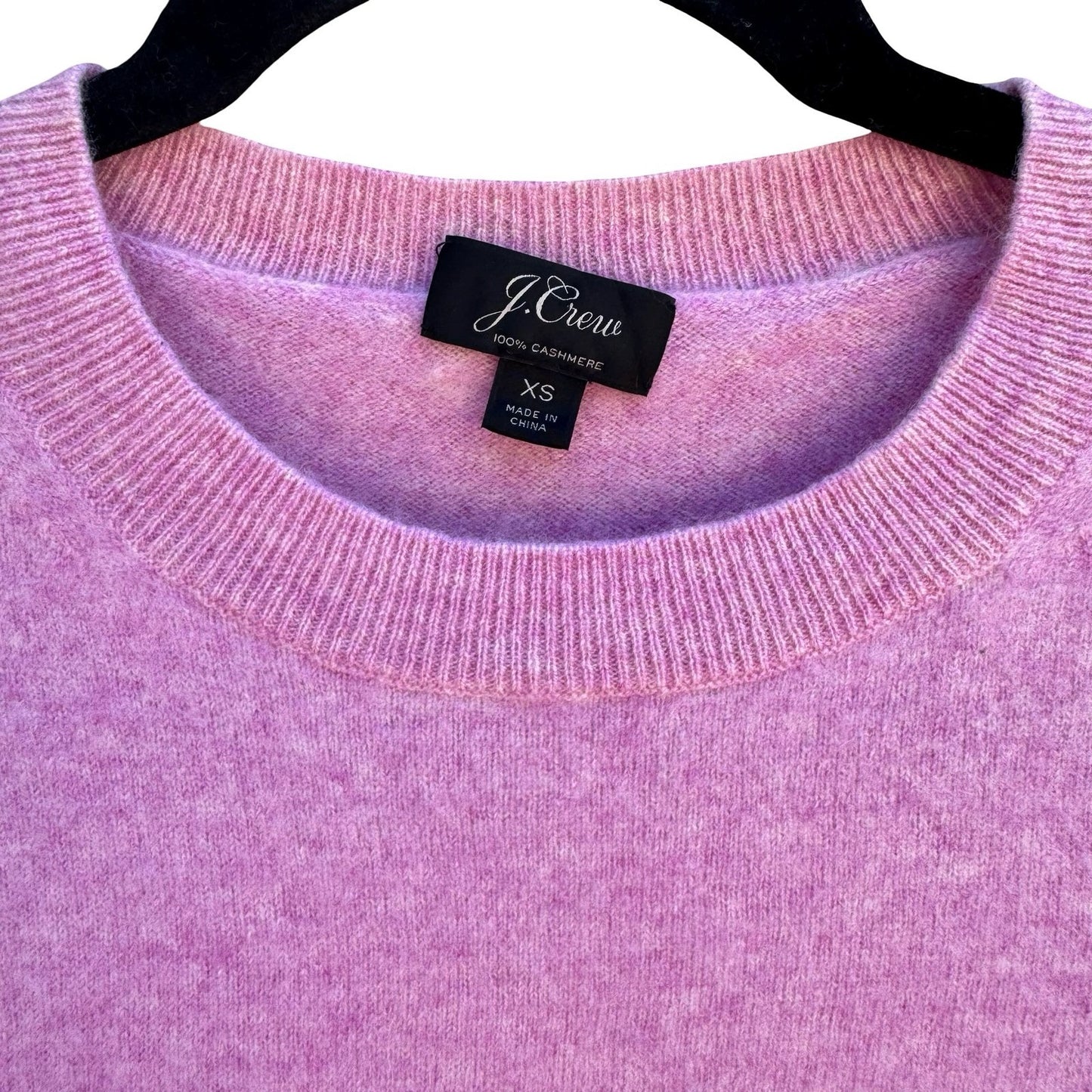 J.Crew Cashmere Preppy Crewneck Sweater Orchid Pink Womens XS Soft Knit Luxury