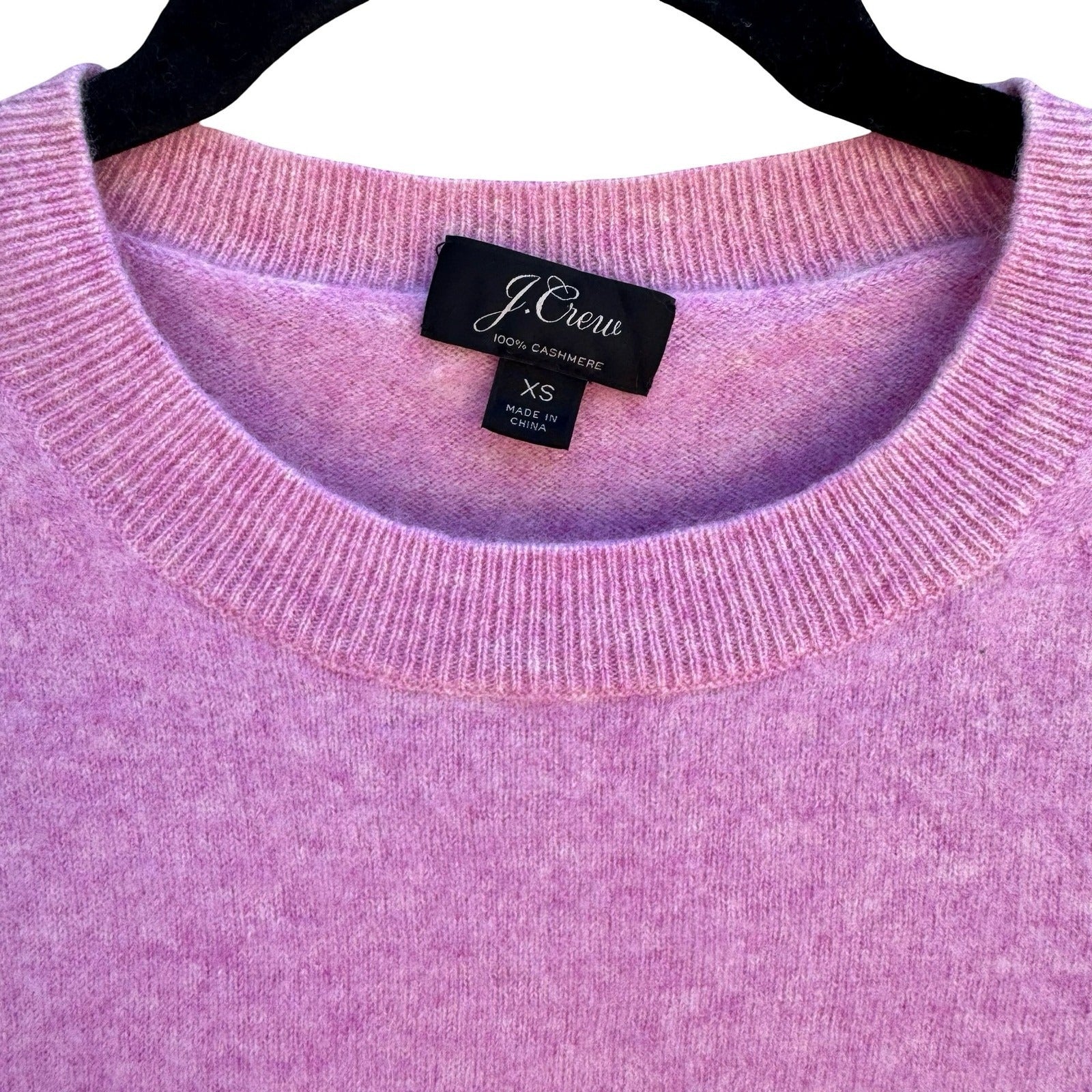 J.Crew Cashmere Preppy Crewneck Sweater Orchid Pink Womens XS Soft Knit Luxury