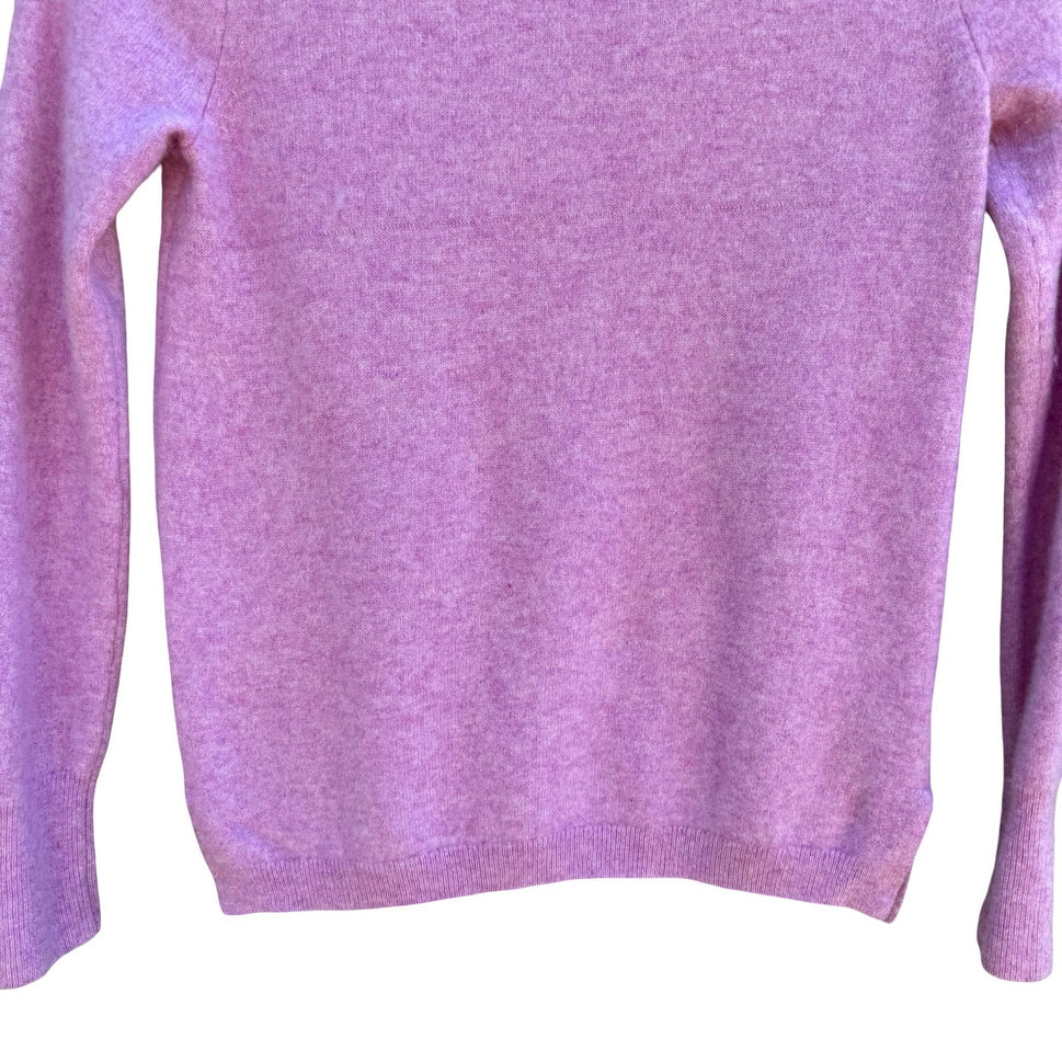 J.Crew Cashmere Preppy Crewneck Sweater Orchid Pink Womens XS Soft Knit Luxury