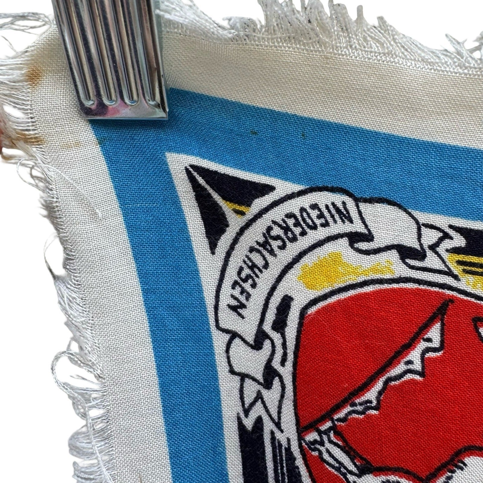 Vintage Deutschland Germany Map Souvenir Scarf Illustrated Heraldic Crests Multi