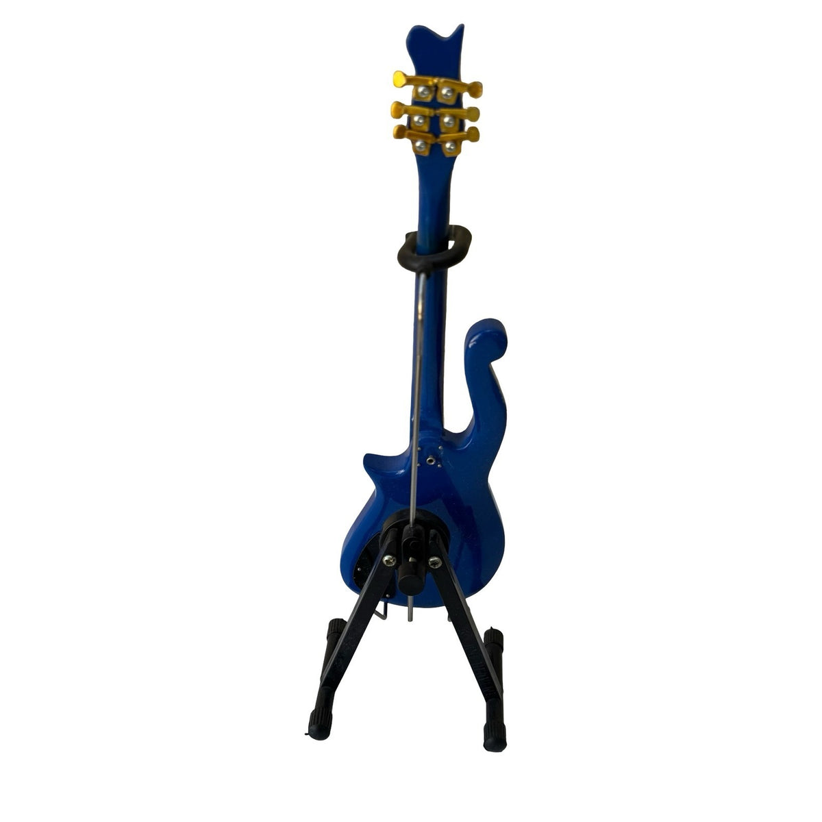 Prince Cloud Style Miniature Replica Electric Guitar Blue Display Stand Rock