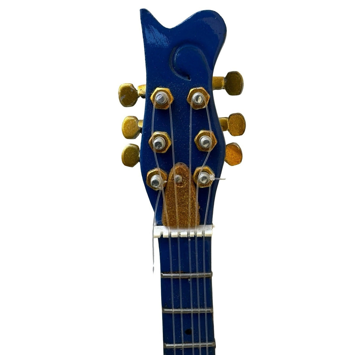 Prince Cloud Style Miniature Replica Electric Guitar Blue Display Stand Rock
