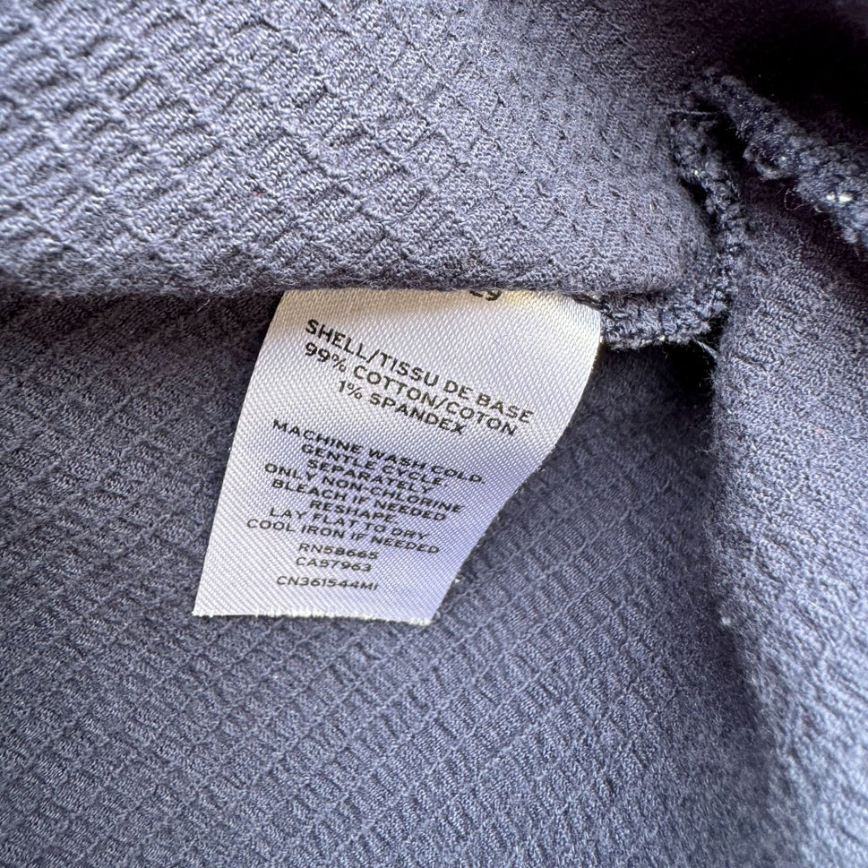 Caslon Womens Navy Short Sleeve Waffle Knit Boat Neck Floral Print Blouse Top S