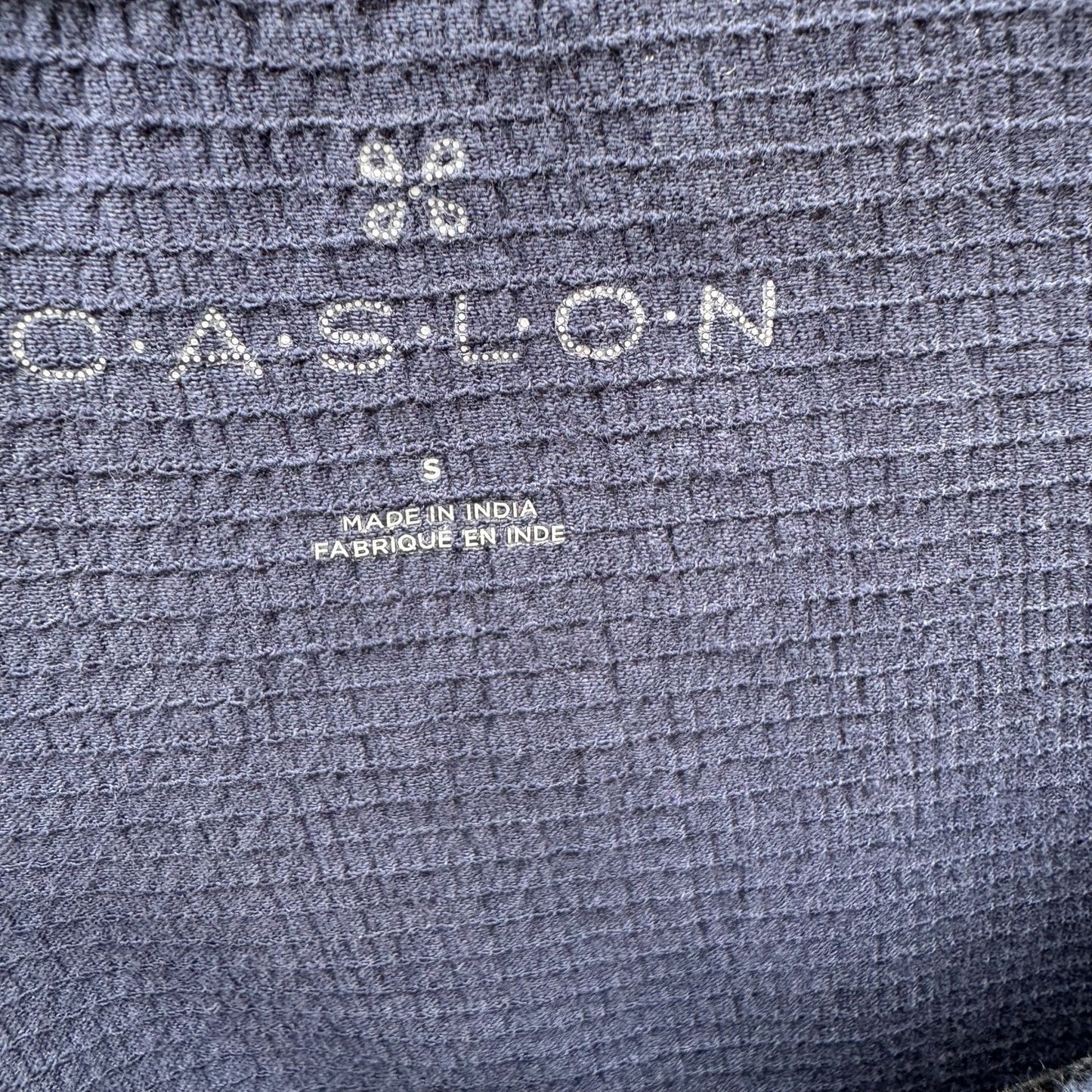 Caslon Womens Navy Short Sleeve Waffle Knit Boat Neck Floral Print Blouse Top S