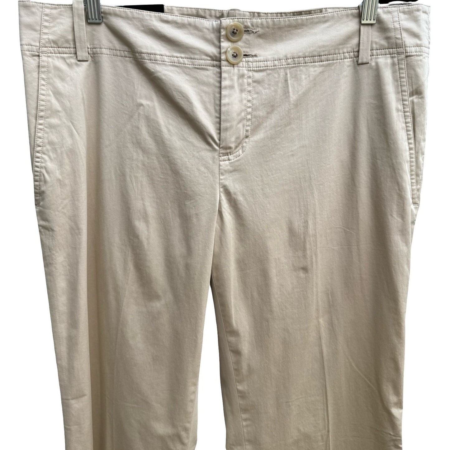 Banana Republic Coastal Khaki Stretch Cotton Minimalist Chino Pants Women 14 New