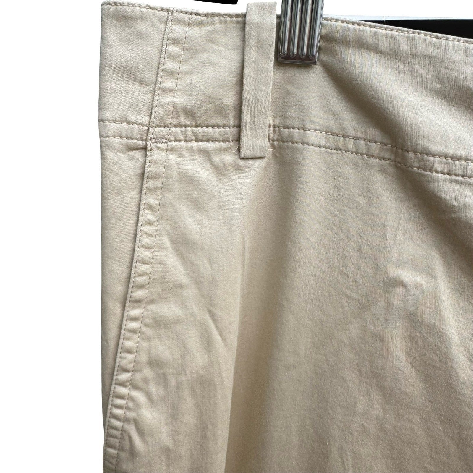 Banana Republic Coastal Khaki Stretch Cotton Minimalist Chino Pants Women 14 New