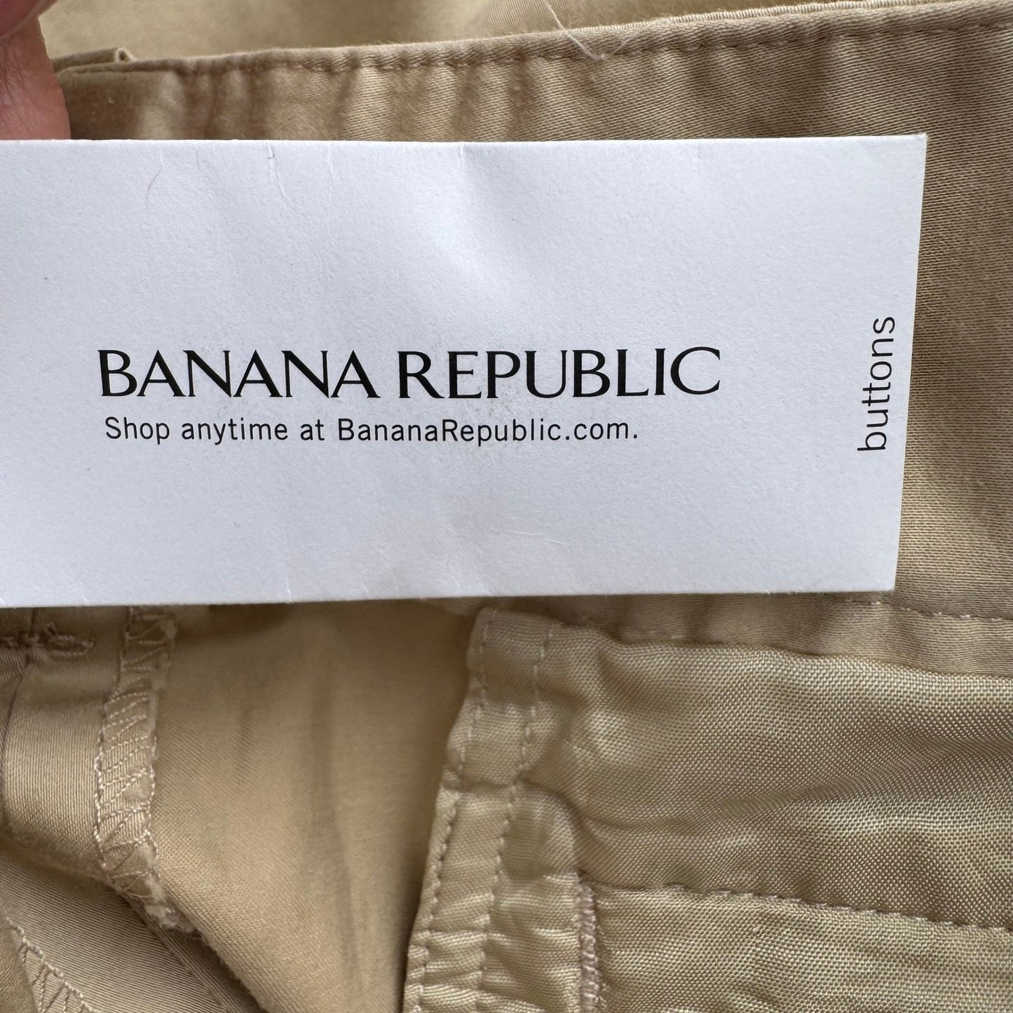 Banana Republic Coastal Khaki Stretch Cotton Minimalist Chino Pants Women 14 New