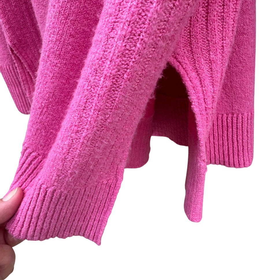 So Womens Cowl Neck Stretch Knit Long Sleeve Oversize Barbie Pink Sweater New M